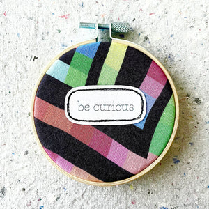 wall art . small . be curious . rainbow