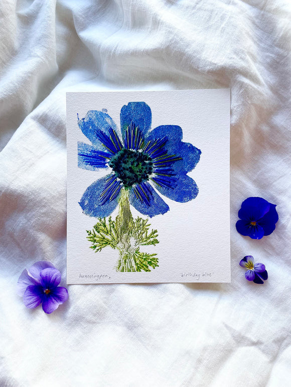 fine art print . birthday blue
