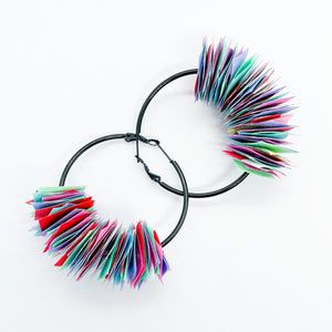 confetti earrings . medium . black . ice cream pastel
