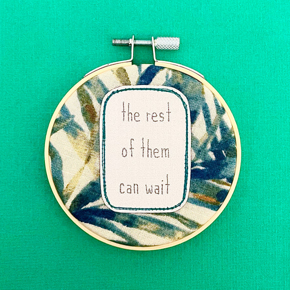 wall art . small . the rest can wait . blue leaves