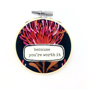 wall art . small . you're worth it . black .