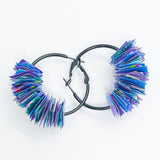 confetti earrings . small . black . ocean purple