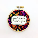 wall art . small . good mums drink gin . rainbow .