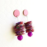 confetti plus drop earrings . pinkish purple . #thehumminghare