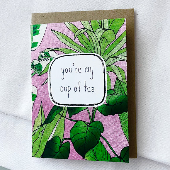 greeting card . cup of tea