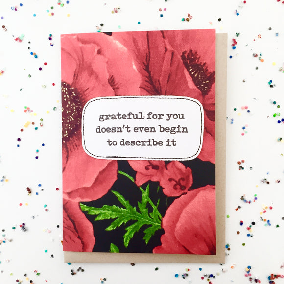 greeting card . grateful .